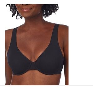 Le Mystere Women's Smooth Shape Unlined Underwire Bra in Black | Size 34E | HerR